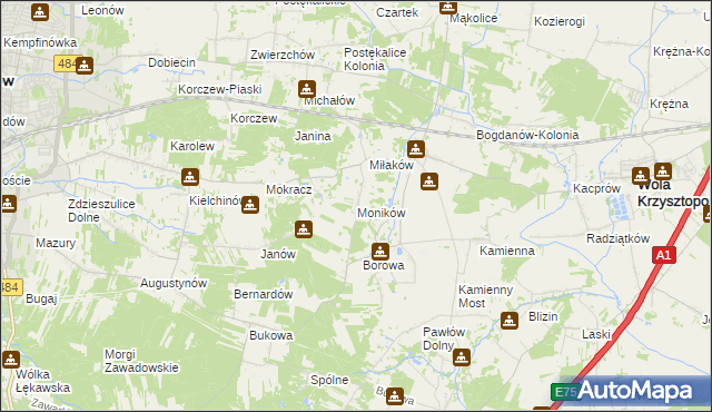 mapa Moników, Moników na mapie Targeo