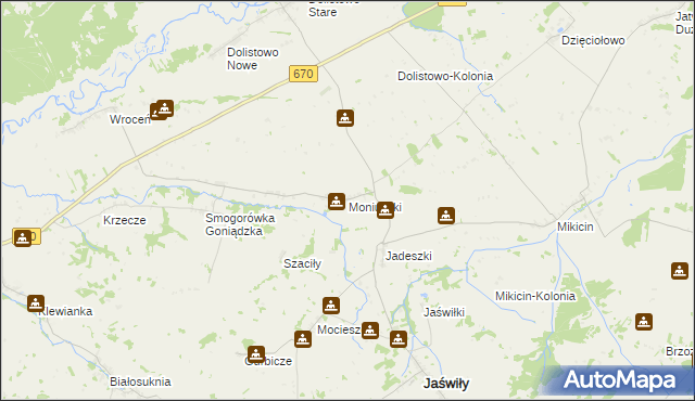 mapa Moniuszki, Moniuszki na mapie Targeo