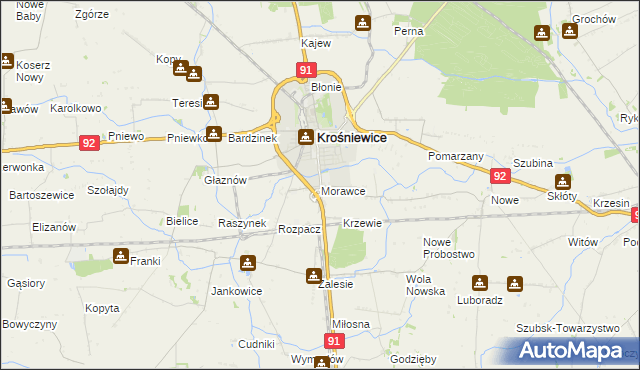 mapa Morawce, Morawce na mapie Targeo