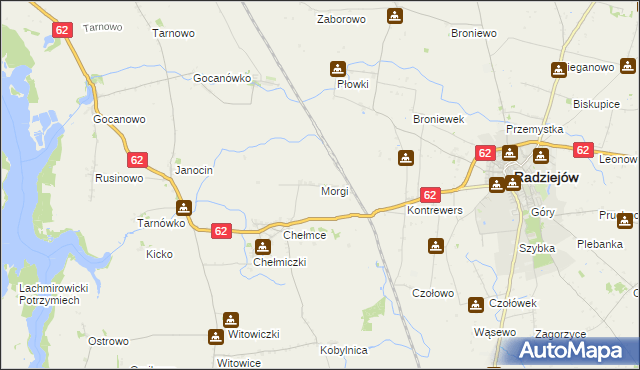 mapa Morgi gmina Kruszwica, Morgi gmina Kruszwica na mapie Targeo