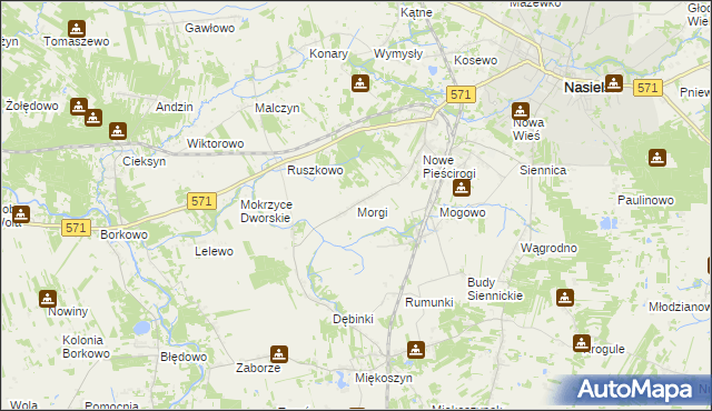 mapa Morgi gmina Nasielsk, Morgi gmina Nasielsk na mapie Targeo