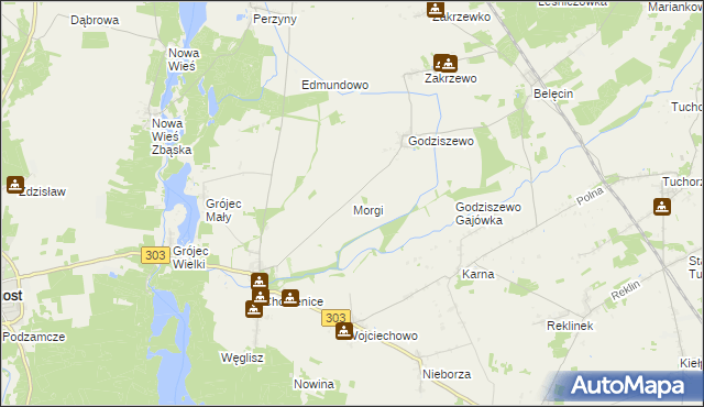 mapa Morgi gmina Siedlec, Morgi gmina Siedlec na mapie Targeo