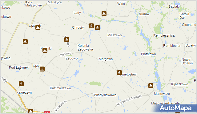 mapa Morgowo gmina Ciechocin, Morgowo gmina Ciechocin na mapie Targeo