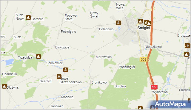 mapa Morownica, Morownica na mapie Targeo