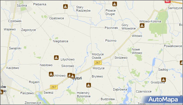 mapa Morzyce Osada, Morzyce Osada na mapie Targeo