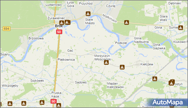 mapa Morzyczyn Włościański, Morzyczyn Włościański na mapie Targeo