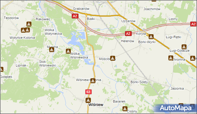 mapa Mościbrody, Mościbrody na mapie Targeo