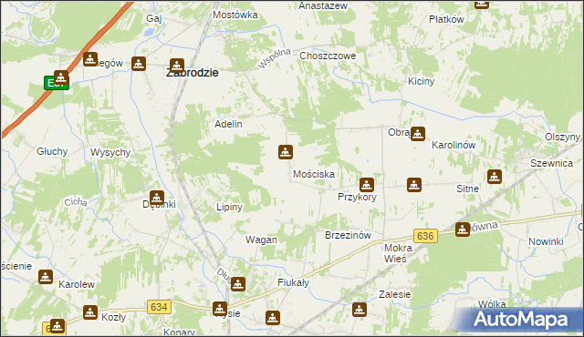 mapa Mościska gmina Zabrodzie, Mościska gmina Zabrodzie na mapie Targeo