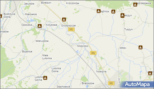 mapa Mościsko gmina Dzierżoniów, Mościsko gmina Dzierżoniów na mapie Targeo