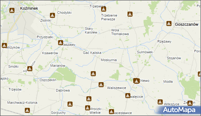 mapa Moskurnia, Moskurnia na mapie Targeo