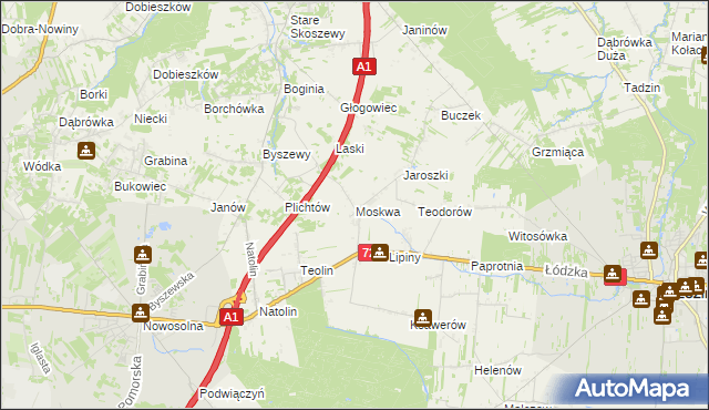 mapa Moskwa gmina Nowosolna, Moskwa gmina Nowosolna na mapie Targeo