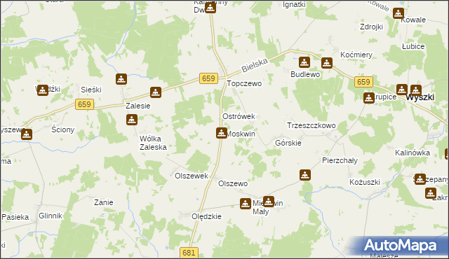 mapa Moskwin, Moskwin na mapie Targeo