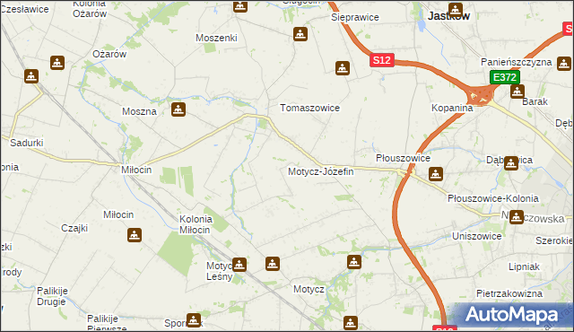 mapa Motycz-Józefin, Motycz-Józefin na mapie Targeo