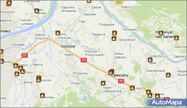 mapa Motycze Szlacheckie, Motycze Szlacheckie na mapie Targeo