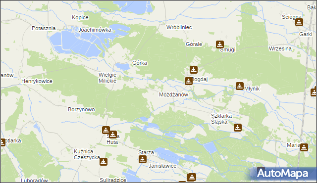 mapa Możdżanów, Możdżanów na mapie Targeo