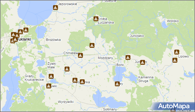 mapa Możdżany, Możdżany na mapie Targeo