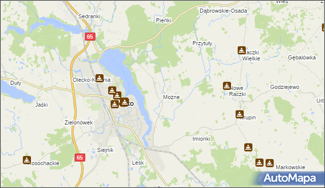 mapa Możne, Możne na mapie Targeo