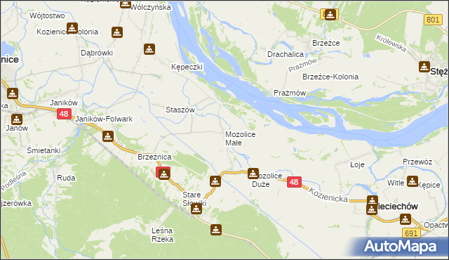 mapa Mozolice Małe, Mozolice Małe na mapie Targeo