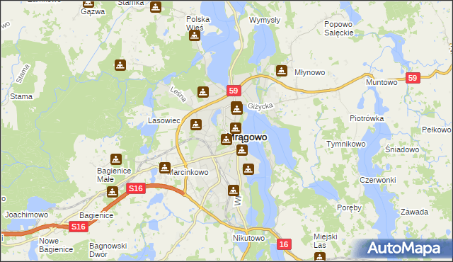 mapa Mrągowo, Mrągowo na mapie Targeo