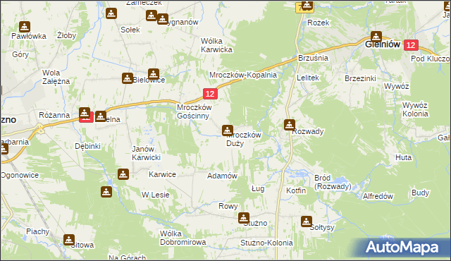 mapa Mroczków Duży, Mroczków Duży na mapie Targeo