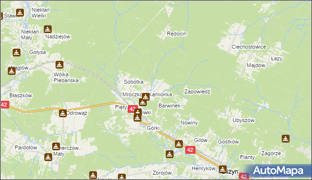 mapa Mroczków-Kapturów, Mroczków-Kapturów na mapie Targeo