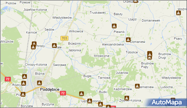 mapa Mrowiczna, Mrowiczna na mapie Targeo