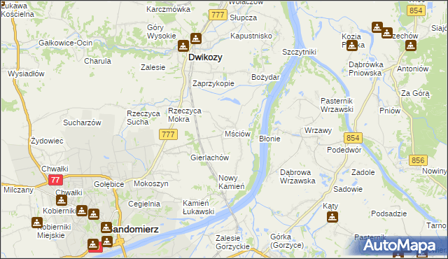 mapa Mściów, Mściów na mapie Targeo