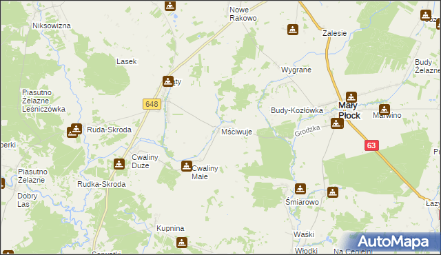 mapa Mściwuje, Mściwuje na mapie Targeo