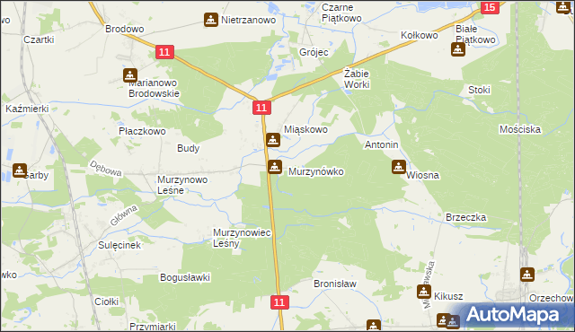 mapa Murzynówko, Murzynówko na mapie Targeo