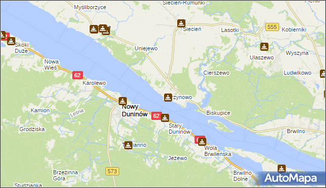 mapa Murzynowo gmina Brudzeń Duży, Murzynowo gmina Brudzeń Duży na mapie Targeo