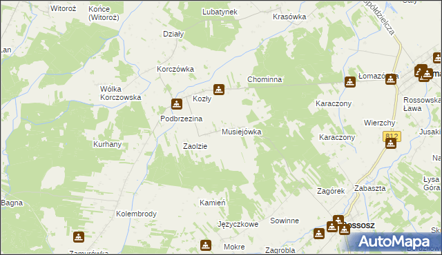 mapa Musiejówka, Musiejówka na mapie Targeo