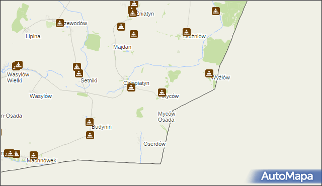 mapa Myców, Myców na mapie Targeo