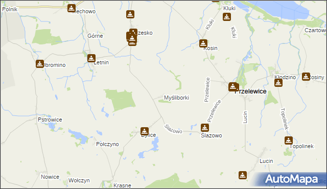 mapa Myśliborki, Myśliborki na mapie Targeo