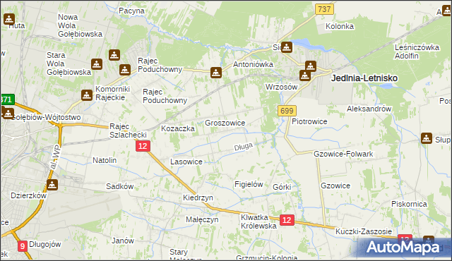 mapa Myśliszewice, Myśliszewice na mapie Targeo