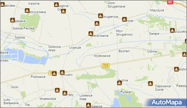 mapa Mystkowice, Mystkowice na mapie Targeo