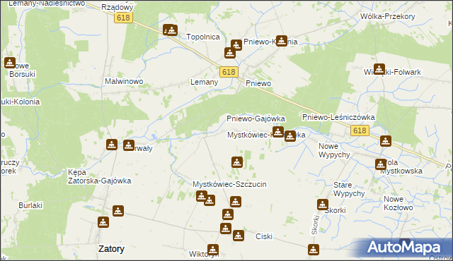 mapa Mystkówiec-Kalinówka, Mystkówiec-Kalinówka na mapie Targeo