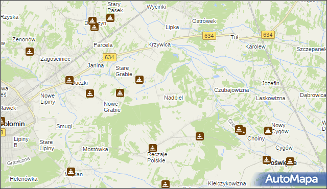 mapa Nadbiel, Nadbiel na mapie Targeo