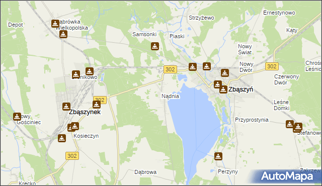 mapa Nądnia, Nądnia na mapie Targeo