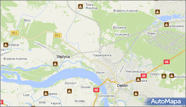 mapa Nadwiślanka, Nadwiślanka na mapie Targeo