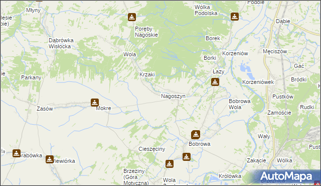 mapa Nagoszyn, Nagoszyn na mapie Targeo