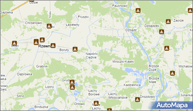 mapa Napiórki Butne, Napiórki Butne na mapie Targeo