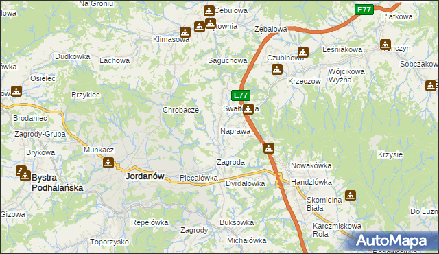 mapa Naprawa, Naprawa na mapie Targeo