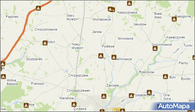 mapa Narty gmina Biała Rawska, Narty gmina Biała Rawska na mapie Targeo