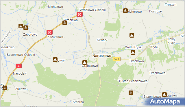 mapa Naruszewo, Naruszewo na mapie Targeo