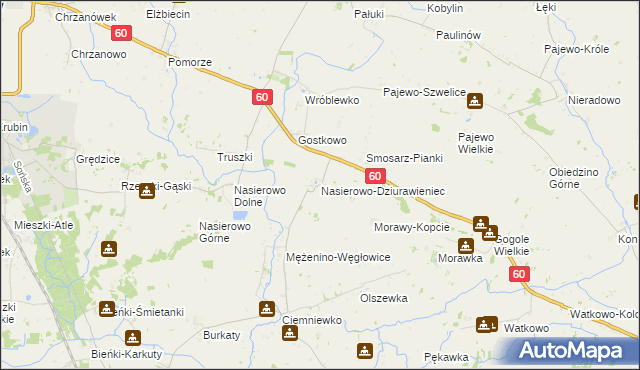 mapa Nasierowo-Dziurawieniec, Nasierowo-Dziurawieniec na mapie Targeo