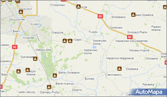 mapa Nasierowo Górne, Nasierowo Górne na mapie Targeo