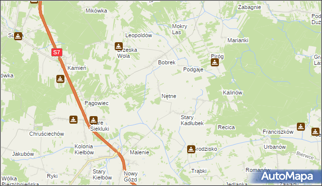 mapa Nętne, Nętne na mapie Targeo