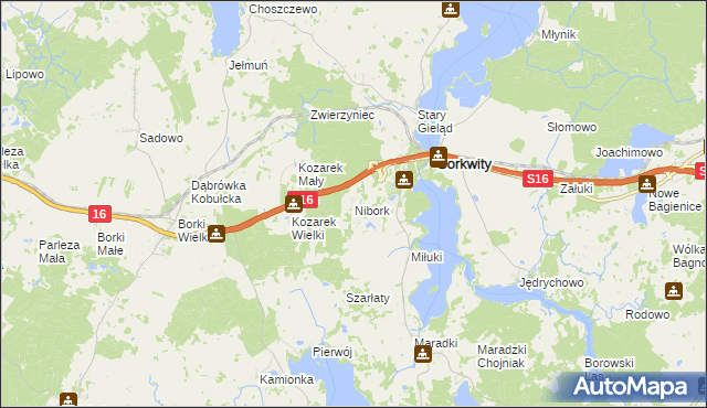 mapa Nibork, Nibork na mapie Targeo