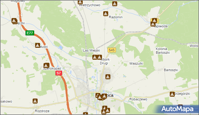 mapa Nibork Drugi, Nibork Drugi na mapie Targeo