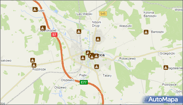 mapa Nidzica, Nidzica na mapie Targeo